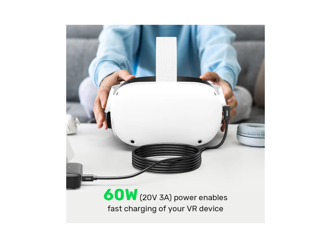 Unitek VR Link Pro USB-C Cable (5Gbps, 60W, 90° Angle) - Qatar Unitek VR Link Pro USB-C Cable (5Gbps, 60W, 90° Angle) - Qatar